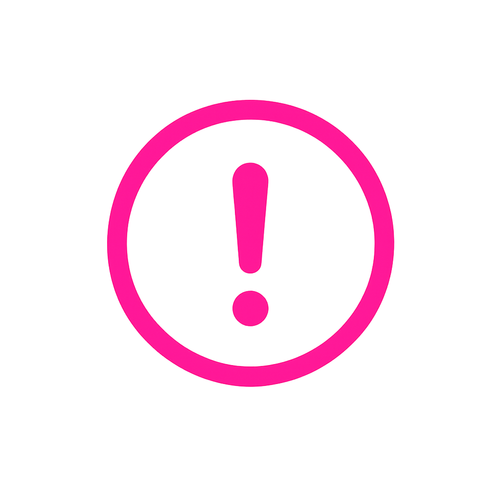 Pink exclamation mark icon indicating important note