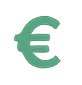 Euro symbol icon representing monthly budget in Luanda