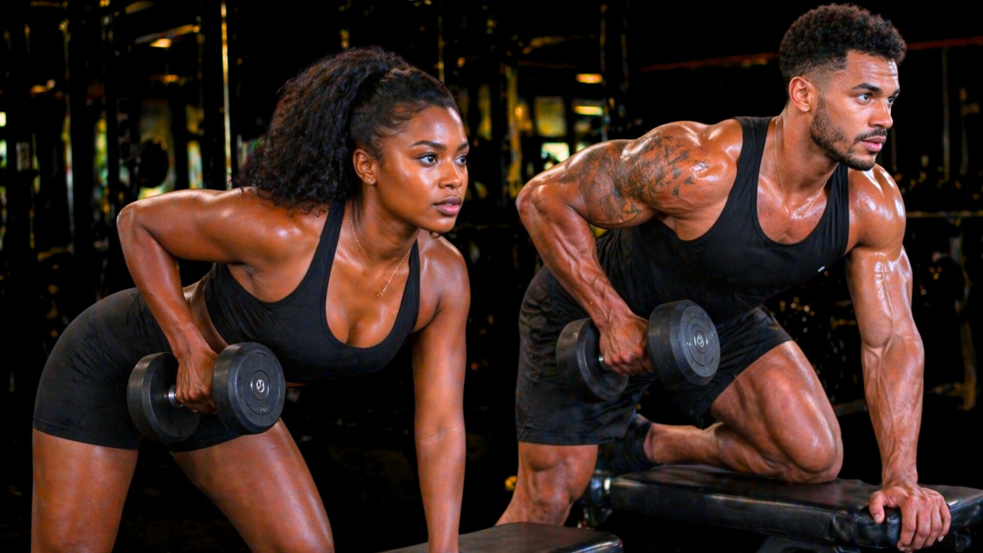 Couple training at AMG Fitness Club Luanda