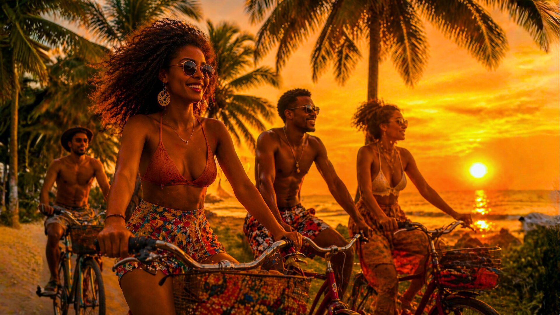 Cycling by the bay in Luanda