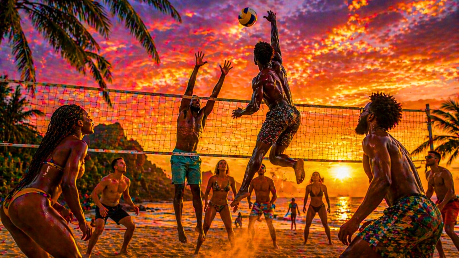 Beach sports in Luanda